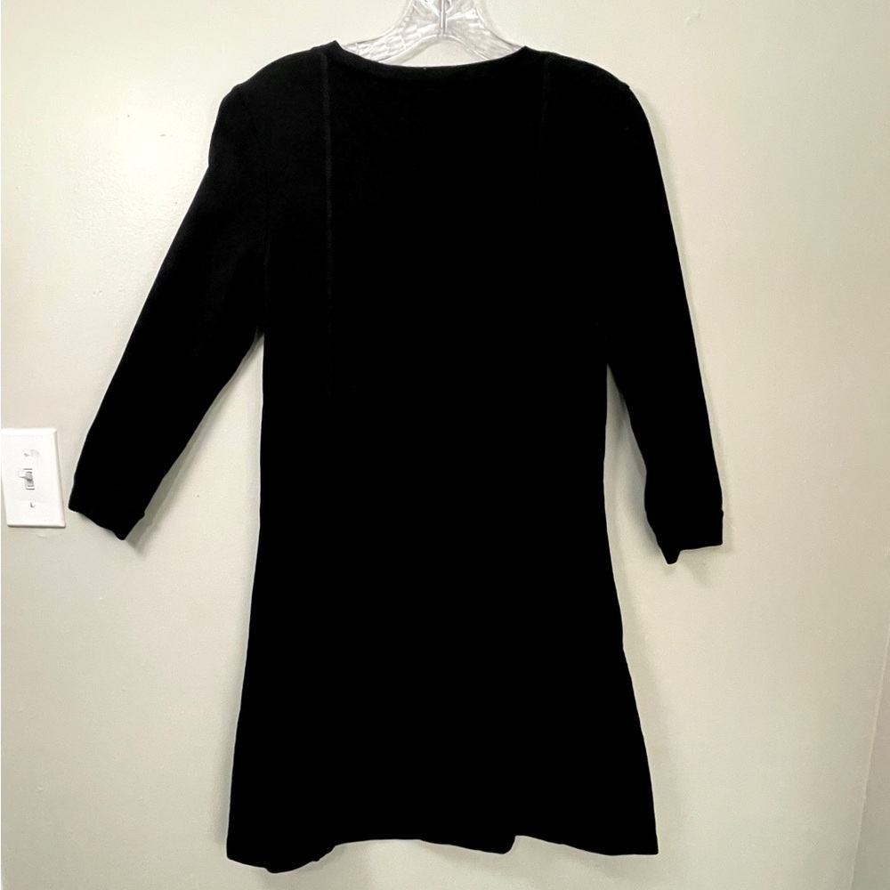 🐊 Lacoste Black Long-Sleeve Dress (Size 42 / M-L) - Picture 2 of 7